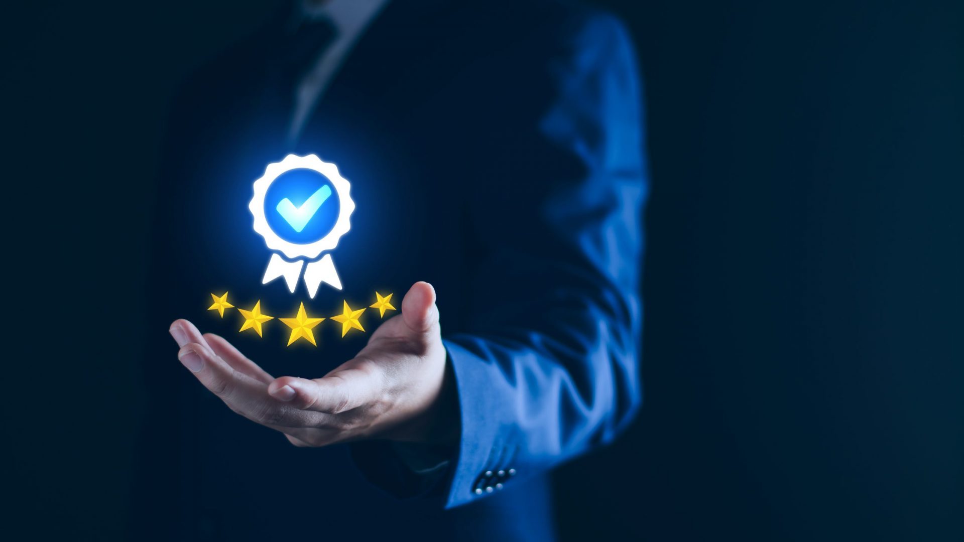 Certification and standardization process, iso certified business, conformity to international standards high quality assurance concept. good and premium service,  Person touching certificate icon.